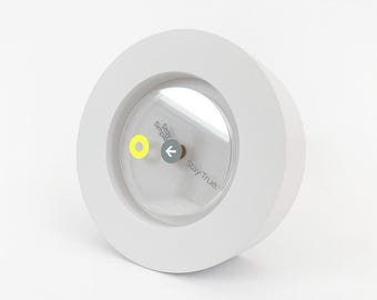 Reloj de escritorio blanco: moderno reloj de mesa de MDF con manecillas transparentes