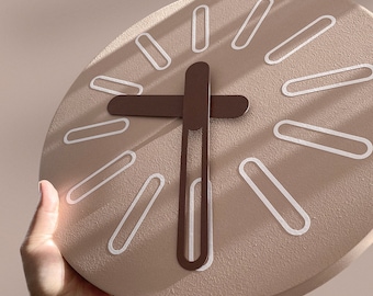 Reloj de pared moderno color capuchino, decoración nórdica para el hogar