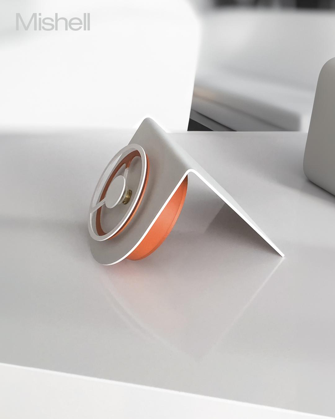 Folded-style White and Terracotta Desk Clock – Modern Handcrafted ...