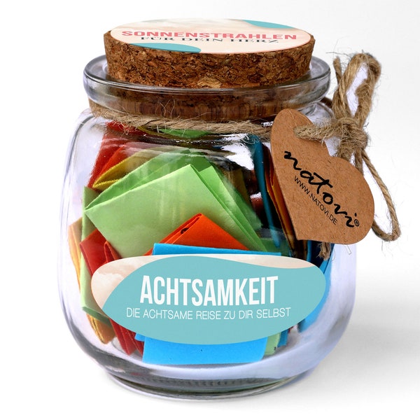 Achtsamkeits Challenge - 52 Achtsamkeitsübungen im Glas - wunderschönes Yoga & Achtsamkeits-Geschenk für Frauen - Achtsamkeitskarten