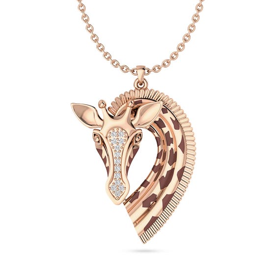 Diamond Necklace animal Necklace gold Giraffe Necklace animal Lover Everyday Jewelry Christmas Gift for Her Giraffe Charm Pendant huzurr Etsy UK