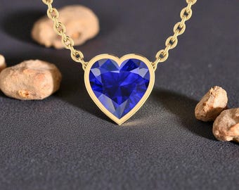 Angara Blue Sapphire Infinity Heart Pendant Necklace – Sterling Silver Or 14K Gold | Perfect September Birthstone Gift For Her