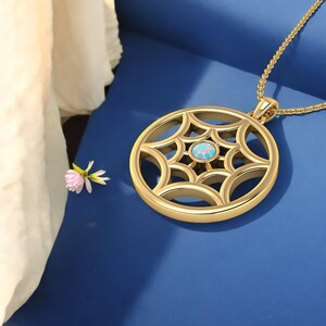White Opal Necklace: Sterling Silver Disc Pendant, October Birthstone