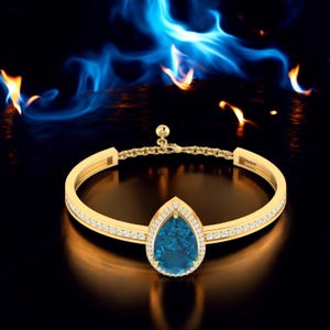 Blue topaz bracelet, Teardrop bracelet, dainty gold bracelet,  handmade bracelets, healing bracelets, gemstone bracelet,blue bracelet,Huzurr