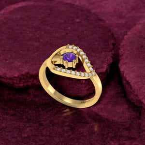 Amethyst Diamond Ring, Diamond Ring, Christmas Ring, Wedding Band, 925 Silver Jewelry, Promise Ring, Halloween Jewelry, Rings for Women