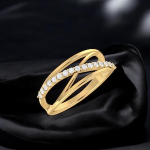 Diamond Ring, Infinity Damond Ring, Gold Ring, infinity wedding band, infinity love ring, diamond eternity ring, custom infinity ring,HUZURR