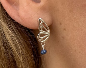 Butterfly earrings, 925 sterling silver