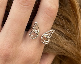 Butterfly ring, 925 sterling silver