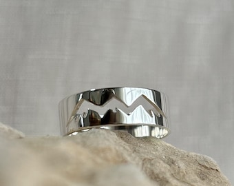 Mountain ring, 925 sterling silver