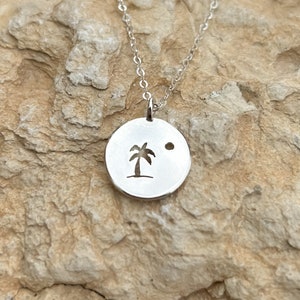 Palm tree necklace, silver 925