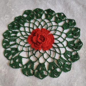 Small crochet doily &quot;Rose&quot;, home decor, gift idea