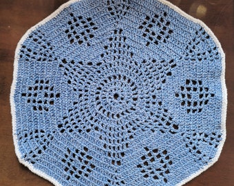 11 inch blue doily, Star doily, Crocheted Doily, Handmade doily, Home decoration, Gift idea, Christmas decoration