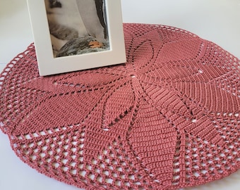 16 inch Handmade Crochet Doily, Flower doily, Home decoration, Gift idea