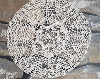 15.3 inch handmade crochet doily, White doily, Table decor, room decor, Gift idea