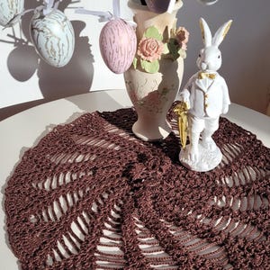 13.5 inch brown doily, Flower doily, Crocheted Doily, Home decoration, Gift idea