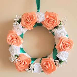 Delightful floral door wreath, handcrafted with care