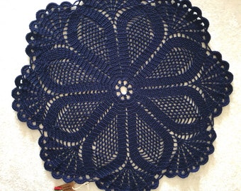 18.8 inch handmade blue doily, gift idea, table centerpiece