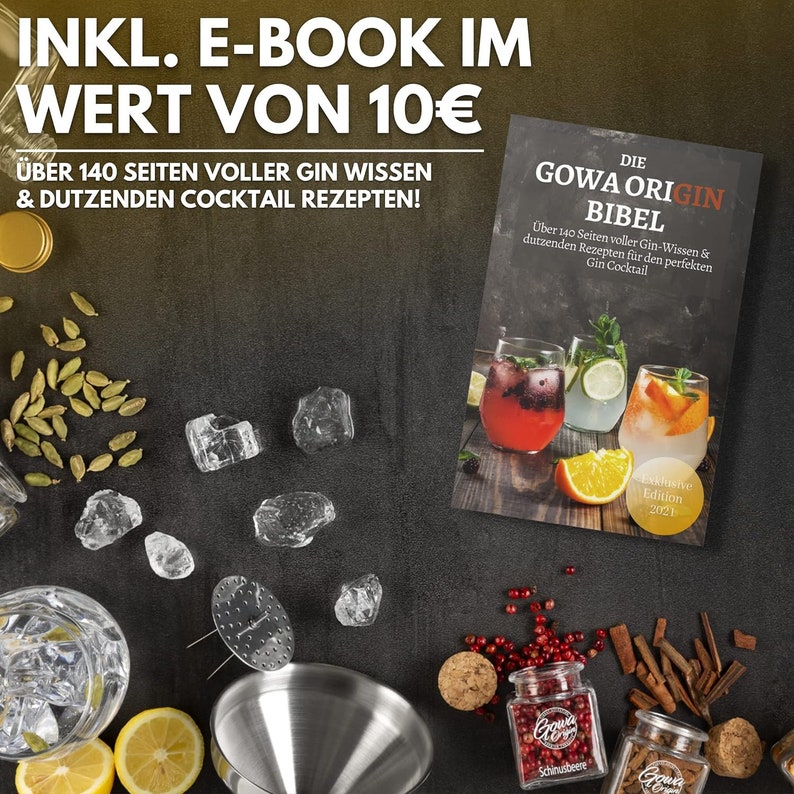 Gin Kit zum Gin selber machen inkl. Bio Alkohol Gin Set Made in Austria 140-Seiten Gin E-Book geschenkt Geschenk für Frau & Mann Bild 4