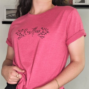 Restless Graphic T-Shirt: Women&#39;s Trendy Tee, Good Vibes Soft Shirt