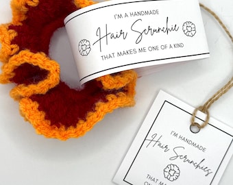 Printable Hair Scrunchie Tags: Handmade Item Packaging (PDF)