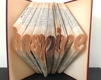 INSPIRE Book Folding Pattern. DIY Home Decor Book Art Template (Printable Digital Download)