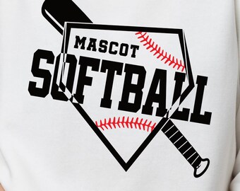 Softball Team Mascot Svg: Shirts, Logos (Digital Download)