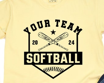 Softball Team Logo SVG Template: Cricut, Silhouette (Digital Download)
