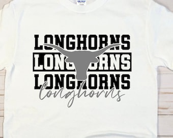 Longhorns Mascot SVG: School Team Cheer Design (Digital Download)