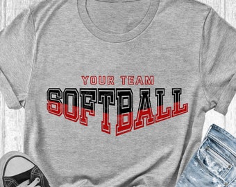 Maglietta della squadra di softball SVG: modello di file di taglio Cricut (download digitale)