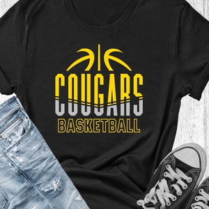 Cougars Basketball Svg, File for Cricut, Cougars Basketball Mascot Svg, Digital Cut File, Cougars, Basketball Mom, Cougars Mom, Game Day Svg