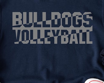Bulldogs Volleyball Design SVG: Mascot Shirt Graphic (Digital Download