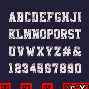 Baseball Numbers Letters, Baseball Font Svg, Baseball Team Svg, Baseball Mom Svg, Softball Svg, College Alphabet, Silhouette, Cricut Svg