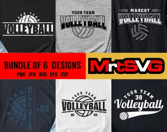 Paquete SVG del equipo de voleibol: Diseños de camisetas (descarga digital)