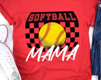 Retro Softball Mama PNG: Game Day Design (Digital Download)
