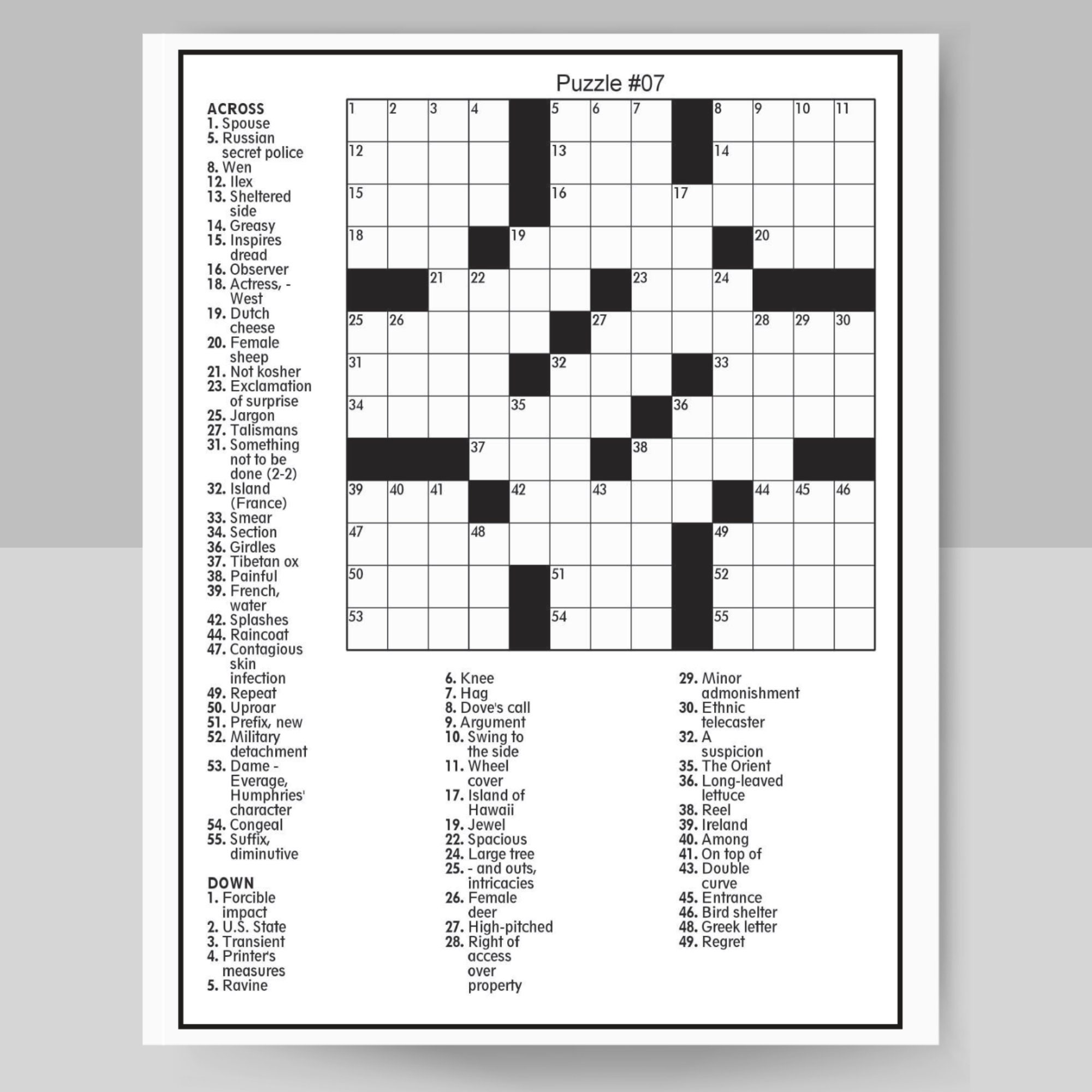 Digital Download 100 Printable Crossword Puzzles for Adults Etsy Digital Download 100 Printable Crossword Puzzles for Adults Etsy