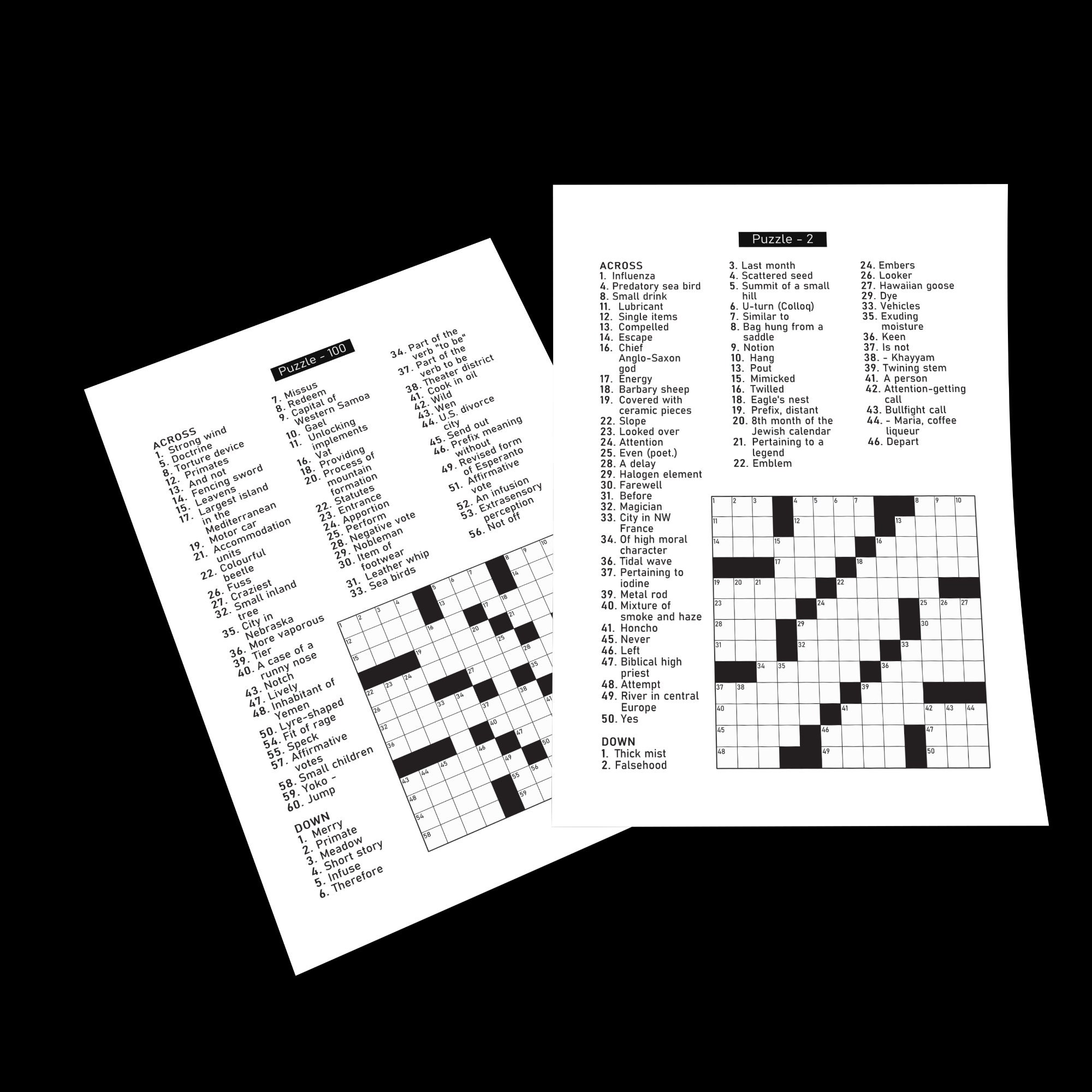 Digital Download 102 Printable Crossword Puzzles for Adults - Etsy