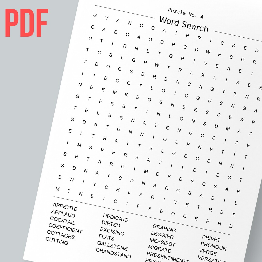 Digital Download 100 Printable Word Search Puzzles for Adults - Etsy