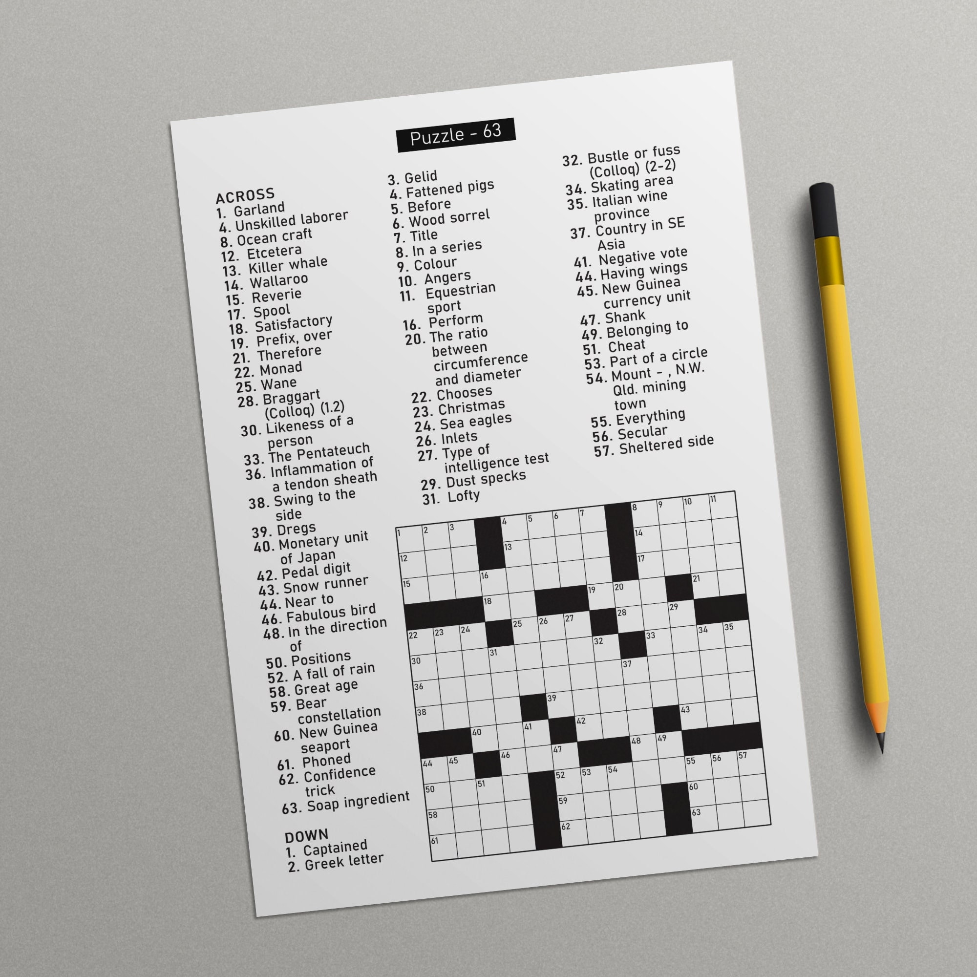 Digital Download 102 Printable Crossword Puzzles for Adults - Etsy