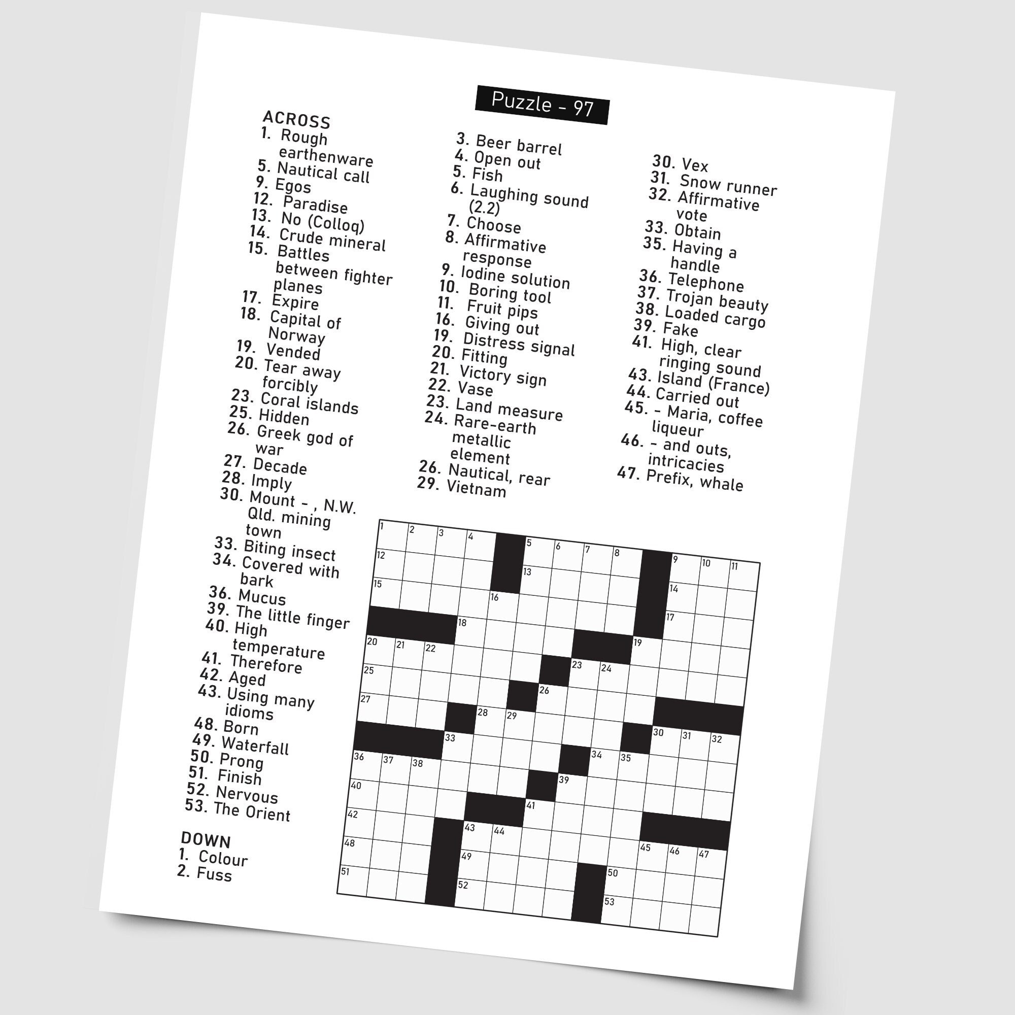 Digital Download 102 Printable Crossword Puzzles for Adults Etsy Digital Download 102 Printable Crossword Puzzles for Adults Etsy