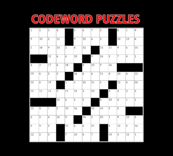 Digital Download 102 Printable Codeword Puzzles for Adults, Fun