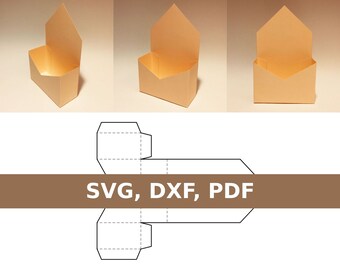 Envelope flower gift box, envelope flower box template, envelope gift box, envelope holder, SVG, PDF, Cricut, Silhouette