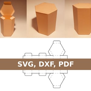 Sechseckige Box Vorlage, Hexagon Geschenkbox, Hexagon Geschenkbox, Hexagon Box Vorlage, SVG, PDF, Cricut, Silhouette