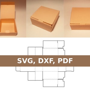 Square box template, corrugated box, storage box, shipping box, mailing box, SVG, PDF, Cricut, Silhouette
