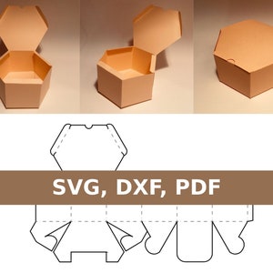 Sechseckige Box Vorlage, Hexagon Geschenkbox, Hexagon Geschenkbox, Hexagon Box Vorlage, SVG, PDF, Cricut, Silhouette