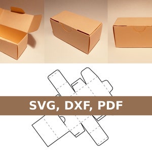 Storage box template, rectangular box, corrugated box, shoes box, clamshell box, rectangle box, SVG, PDF