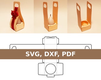 Candle box template, candle bag, candle gift bag, candle gift box, christmas candle box, SVG, DXF, PDF, Cricut, Silhouette
