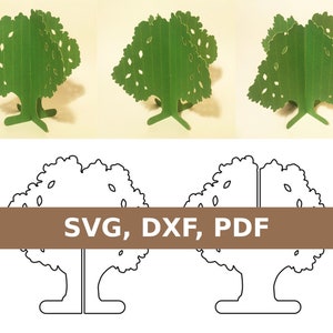 Svg d'arbre, modèle d'arbre, arbre en papier, arbre pliant, fichier de coupe d'arbre, arbre imprimable, SVG, DXF, PDF, Cricut, Silhouette