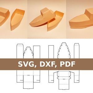 Plantilla de caja de barco, caja de barco, barco de papel, barco de papel, caja de regalo de barco, caja de regalo de barco, SVG, PDF, DXF, Cricut, Silhouette