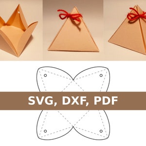 Pyramidenform Box Vorlage, Pyramide Box, Dreieck Box, DIY Box, Geschenkbox Vorlage, digitale Box, SVG PDF Datei Download