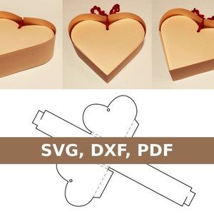 Heart box template, heart gift box, love box, love gift box, romantic box, heart shaped box, SVG, PDF, Cricut, Silhouette